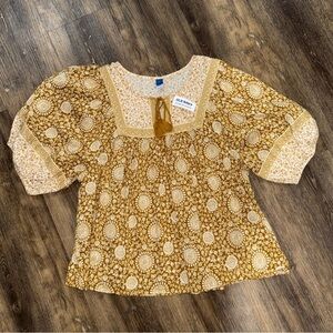 Old Navy Mustard Floral Women’s Large NWT